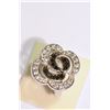 Image 2 : STERLING SILVER BLACK & WHITE CZ RING