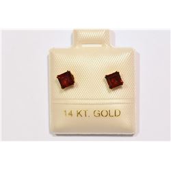 14KT GOLD GARNET EARRINGS