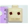 Image 2 : 14KT GOLD GARNET EARRINGS
