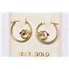 Image 1 : 10KT GOLD CZ 'DOLPHIN' HOOP EARRINGS