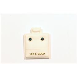 10KT GOLD BLUE DIAMOND (0.21CT) STUD EARRINGS
