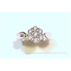 STERLING SILVER DIAMOND (7 DIAMONDS) RING