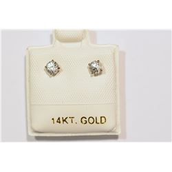14KT GOLD WHITE SAPPHIRE EARRINGS