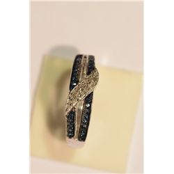STERLING SILVER DIAMOND (0.28CT) & (0.16CT) RING