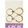 Image 2 : 14KT GOLD HOOP EARRINGS (2 PAIRS)