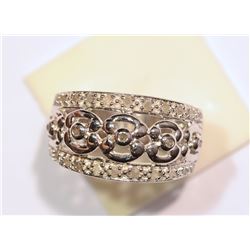 STERLING SILVER DIAMOND (0.30CT) RING
