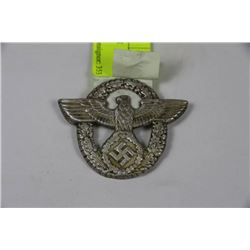 GERMAN NAZI POLICE HAT PENDANT MARKED "A"