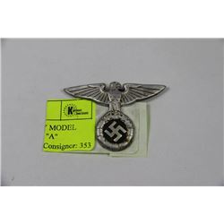 NAZI CAP EAGLE GERMAN WWII SS MARKED "A"