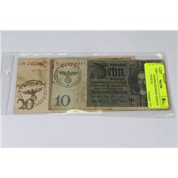 TWO 1ST PANZER DIVISION ADOLFE HITLER NOTES X2