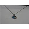 Image 1 : .925 SILVER GEMSTONE HEART PENDANT & NECKLACE