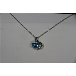 .925 SILVER GEMSTONE HEART PENDANT & NECKLACE