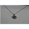 Image 1 : .925 SILVER GEMSTONE HEART PENDANT & NECKLACE