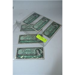 TWO SHEETS OF 1954 1 DOLLAR