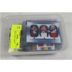 BIN OF MIXED TRIPLE JERSEY CARDS