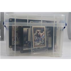 BIN OF AUTOGRAPHED HOCKEY CARD COLLECTION