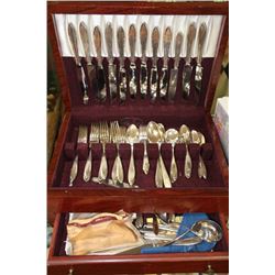 SILVERWARE IN WOODEN BOX