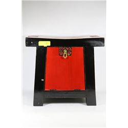 WOODEN STOOL W/ STORAGE