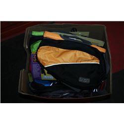 BOX OF DOG BACKPACKS