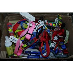 BOX OF DOG COLLAR, HARNESS, LEASH, ETC.