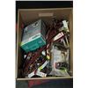 Image 1 : BOX OF DOG COLLARS --LEATHER AND FABRIC