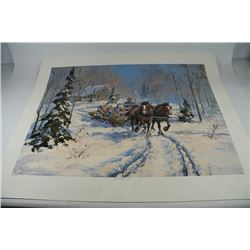 G. JARVIS LTD. EDITION PRINT "HAY SLEIGH KIDS"