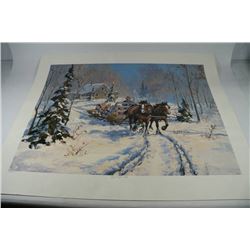 G. JARVIS LTD. EDITION PRINT "HAY SLEIGH KIDS"