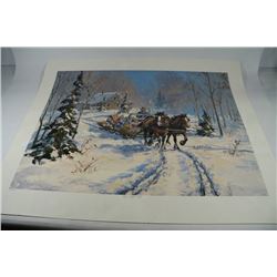 G. JARVIS LTD. EDITION PRINT "HAY SLEIGH KIDS"