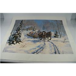 G. JARVIS LTD. EDITION PRINT "HAY SLEIGH KIDS"