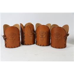 NIEMAN-MARCUS LEATHER DRINKING GLASS COASTERS