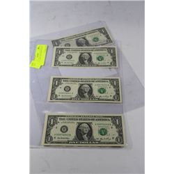 2006 U.S. 1 DOLLAR BANKNOTES X4