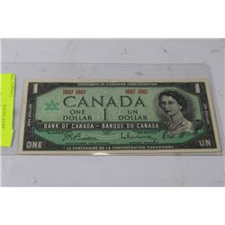 1967 CANADIAN 1 DOLLAR BANKNOTE NO S/N