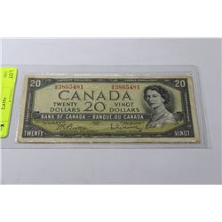1954 CANADIAN 20 DOLLAR BANKNOTE