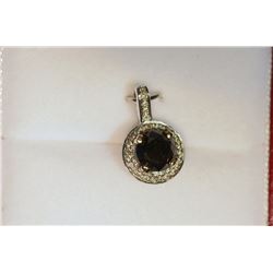 14kt White Gold Black and White Diamond Pendant