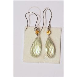 14kt White Gold Amethyst and Sapphire Earrings