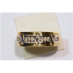 10kt Yellow Gold Diamond Men's Wedding Band