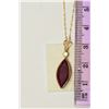 Image 2 : 14kt Yellow Gold Ruby and Diamond Pendant Necklace