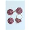 Image 1 : Sterling Silver Ruby Earrings, Pendant & Ring Set