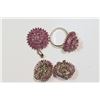 Image 3 : Sterling Silver Ruby Earrings, Pendant & Ring Set