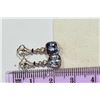 Image 2 : 14kt White Gold Tanzanite and Diamond Earrings
