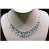 Image 2 : 10kt Yellow Gold Blue Topaz Necklace MSRP $1850