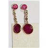Image 1 : 14kt Yellow Gold Ruby and Diamond Earrings
