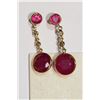 Image 3 : 14kt Yellow Gold Ruby and Diamond Earrings