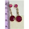 Image 4 : 14kt Yellow Gold Ruby and Diamond Earrings