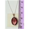 Image 2 : 14kt White Gold Tourmaline and Diamond Pendant