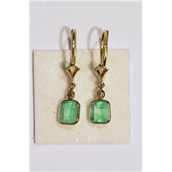 14kt Gold Emerald and Diamond Earrings MSRP $1800