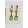 Image 1 : 14kt Gold Emerald and Diamond Earrings MSRP $1800