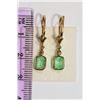 Image 2 : 14kt Gold Emerald and Diamond Earrings MSRP $1800