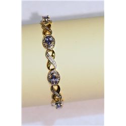 Sterling Silver Gold Plated Tanzanite and Diamond
