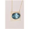 Image 1 : 14kt Yellow Gold Blue Topaz Pendant Necklace