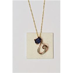 14kt Rose and White Gold Sapphire and Diamond